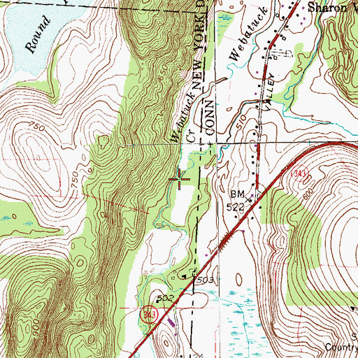 Topographic Map of Indian Lake Creek, CT