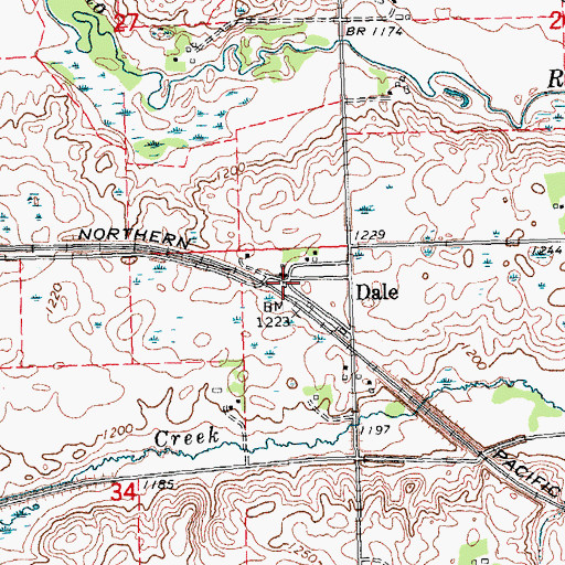 Topographic Map of Dale Post Office (historical), MN