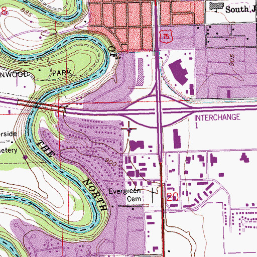 Topographic Map of First Presbyterian Church, MN