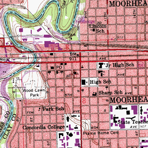 Topographic Map of Trinity Lutheran Church, MN