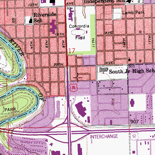 Topographic Map of United Church of First Congregational, MN