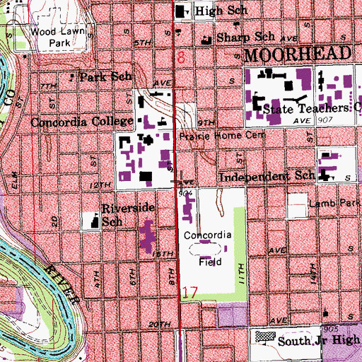 Topographic Map of Evangelical Lutheran Church, MN