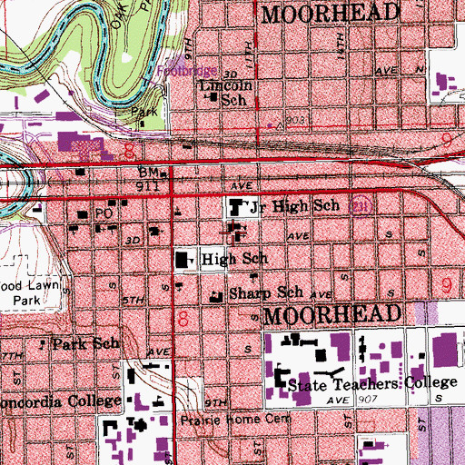 Topographic Map of Saint Joseph Catholic Church, MN