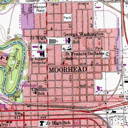 Topographic Map of Our Savior's Lutheran Church, MN