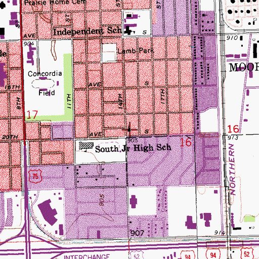 Topographic Map of Christ the King Lutheran Church, MN