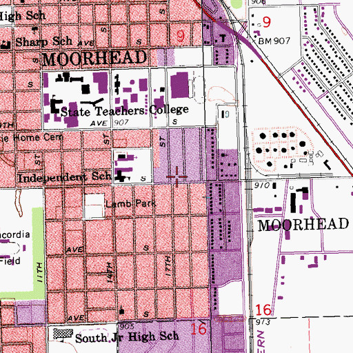 Topographic Map of Grace United Methodist Church, MN