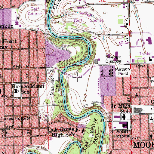 Topographic Map of Saint Francis De Sales Church, MN