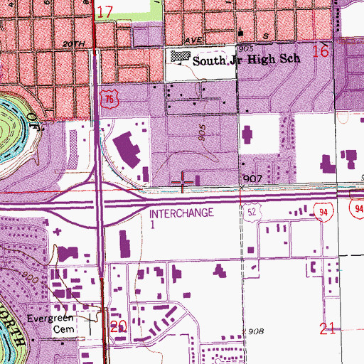 Topographic Map of New Hope Evangelical Free Church, MN
