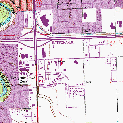 Topographic Map of Evangelical Assembly of God Church, MN