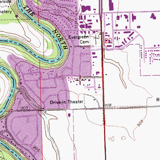 Topographic Map of Valley Christian Church, MN