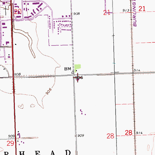 Topographic Map of Brookdale Baptist Church, MN