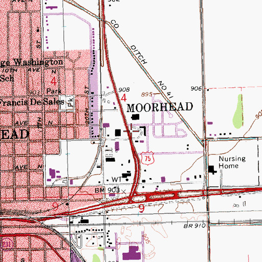 Topographic Map of Belmont Baptist Church, MN