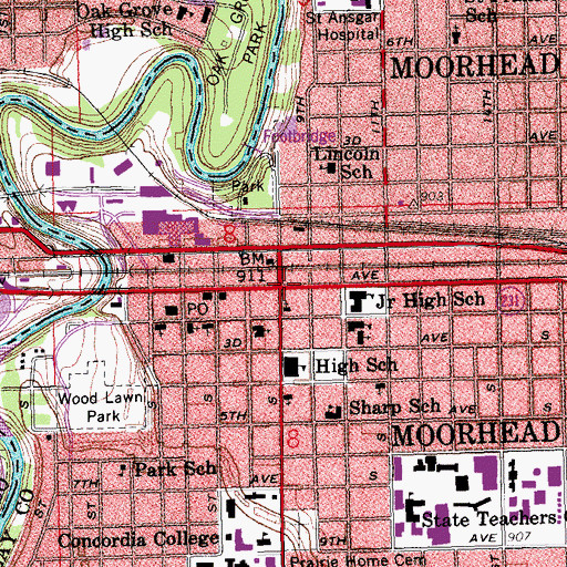 Topographic Map of North Buffalo Church, MN