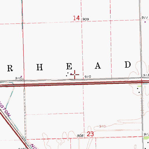 Topographic Map of Moorhead KOA Campground, MN