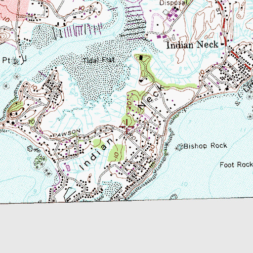 Topographic Map of Indian Neck, CT