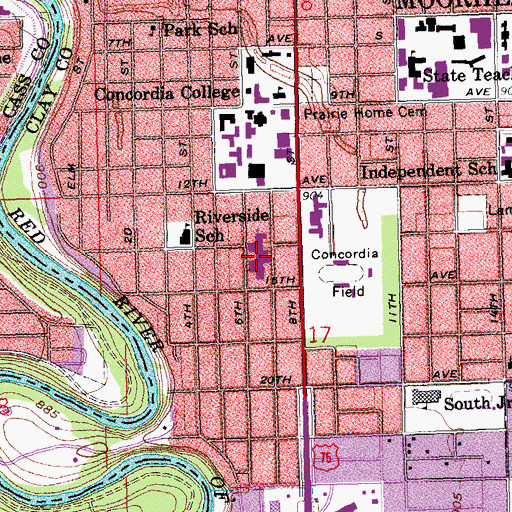Topographic Map of Eventide Lutheran Home, MN