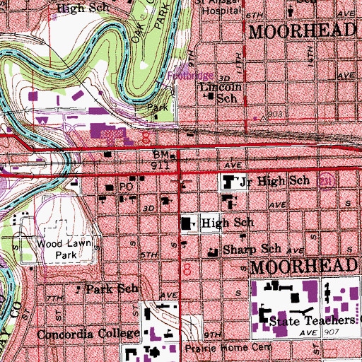 Topographic Map of Saint John's Episcopal Church Historic Marker, MN
