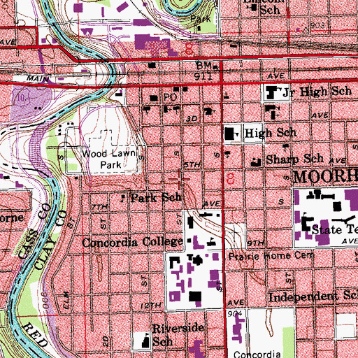 Topographic Map of Knapp Park, MN