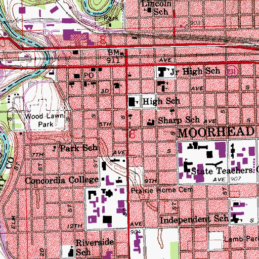 Topographic Map of Solomon Gilman Comstock House State Historic Site, MN