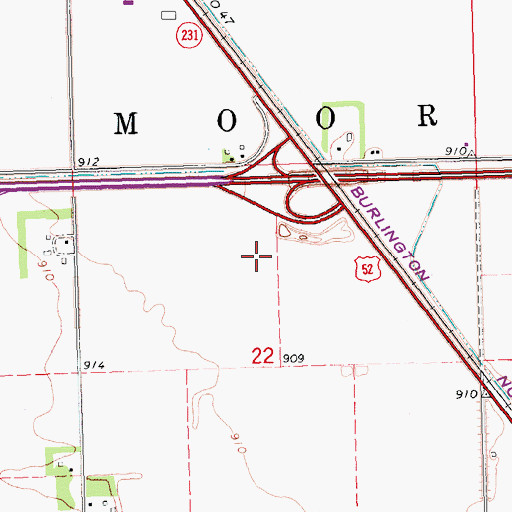 Topographic Map of Village Green Golf Course, MN