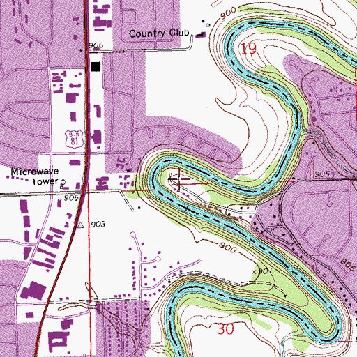 Topographic Map of River Oaks Park, MN