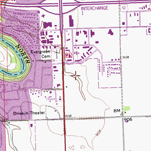 Topographic Map of Belsly Park, MN