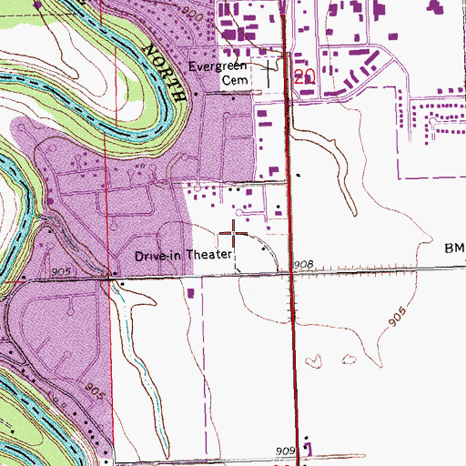 Topographic Map of Riverview Estates Park, MN