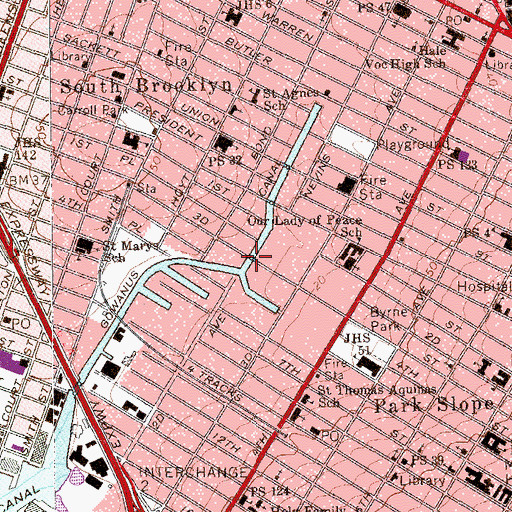 Topographic Map of Third Street Bridge, NY