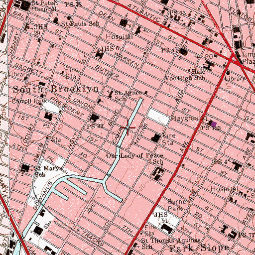 Topographic Map of Union Street Bridge, NY