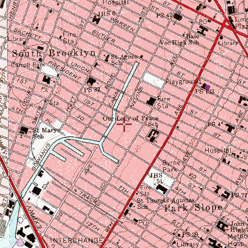 Topographic Map of First Street Basin (historical), NY