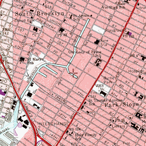 Topographic Map of Fourth Street Basin, NY