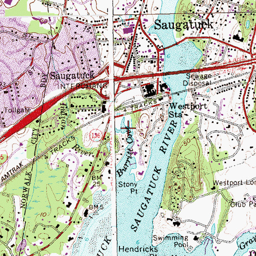 Topographic Map of Indian River, CT