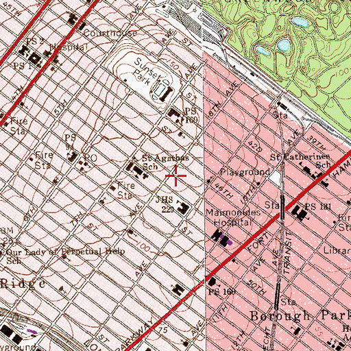 Topographic Map of Al - Mustafa Islamic Center, NY