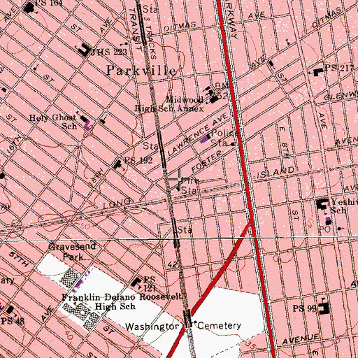 Topographic Map of Masjid Abou Bakr, NY