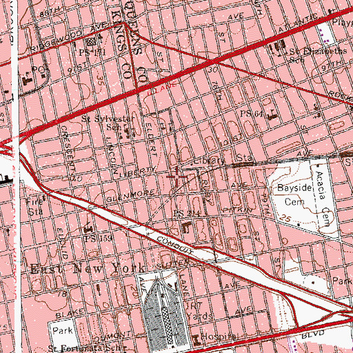 Topographic Map of Masjid Al - Aman, NY