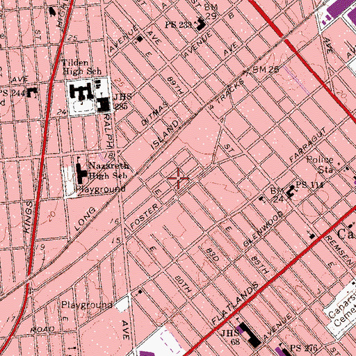 Topographic Map of Brooklyn Terminal Market, NY