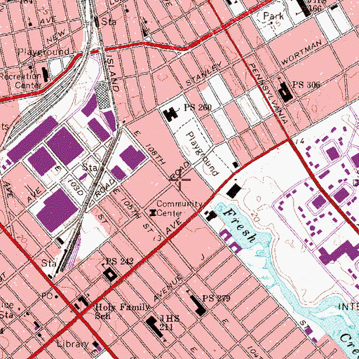 Topographic Map of Breukelen Houses, NY