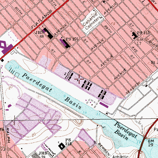 Topographic Map of Paerdegat, NY