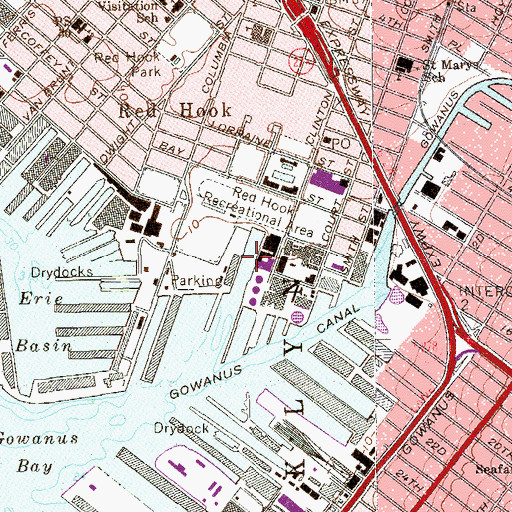 Topographic Map of Henry Street Basin, NY