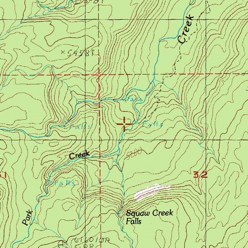 Topographic Map of Chush Falls, OR