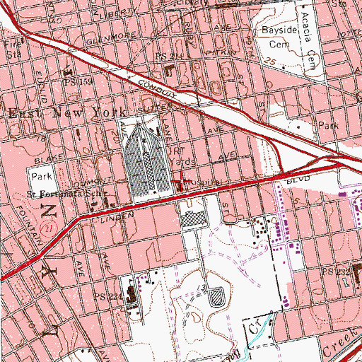 Topographic Map of Baptist Medical Center (historical), NY