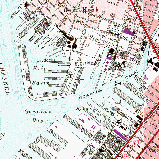 Topographic Map of Columbia Street Marine Terminal, NY