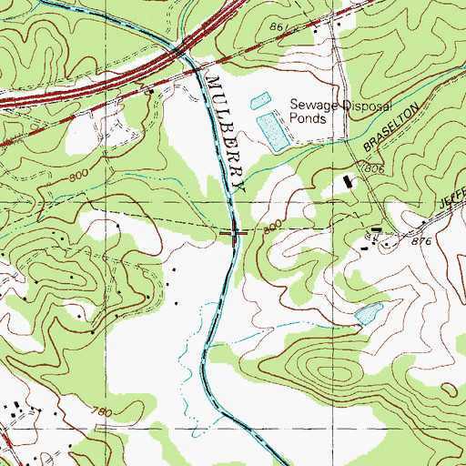 Topographic Map of Beaver Dam Creek, GA