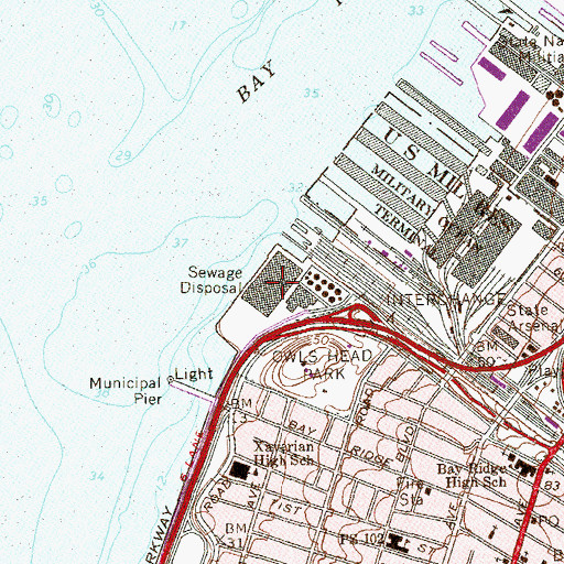 Topographic Map of Owl's Head Water Pollution Control Plant, NY