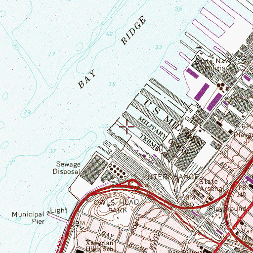 Topographic Map of Pier 1, NY