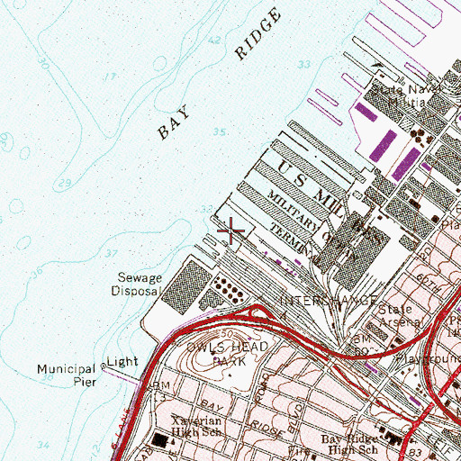 Topographic Map of Pier 1A, NY