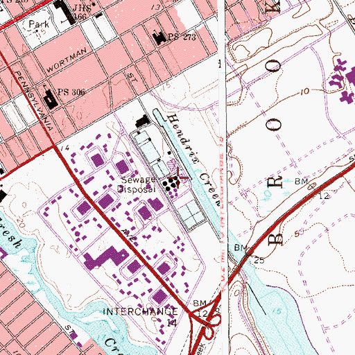 Topographic Map of Twentysixth Ward Water Pollution Control Plant, NY