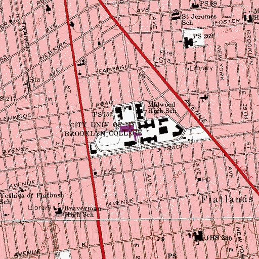 Topographic Map of James Hall, NY