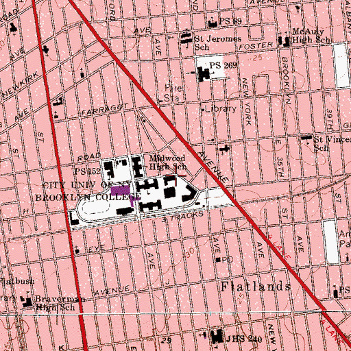 Topographic Map of Whitehead Hall, NY