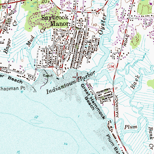 Topographic Map of Indiantown Harbor, CT